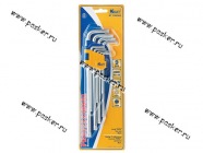 Ключи торцевые Г-образные TORX 9 предметов T10-T50 удлиненные KRAFT 700565|Код 65466