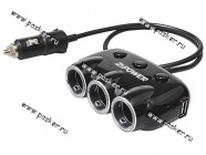 Разветвитель прикуривателя на 3 гнезда + 2 USB 3.1А ZIPOWER PM6653 с шнуром|Код 65660