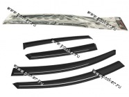 Дефлектор боковых окон Voron Glass Kia Rio 2017 седан накладной 4шт|Код 69327