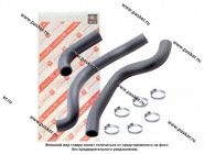 Патрубки радиатора 2110-2112  8 кл с термостатом 21082-1306010  к-т 3 шт  6 хомутов ROSTECO|Код 75243