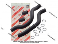 Патрубки радиатора 2110-2112  8 кл с термостатом 2110-1306010 к-т 4 шт 8 хомутов ROSTECO|Код 75244