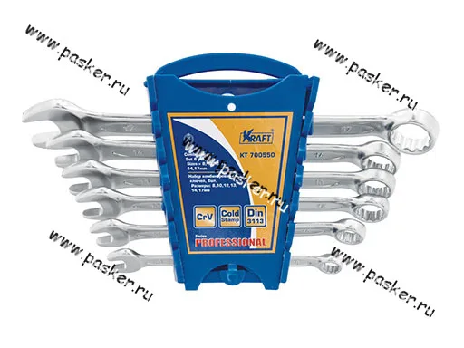 Ключи комбинированные  6 предметов 8-17 KRAFT 700550