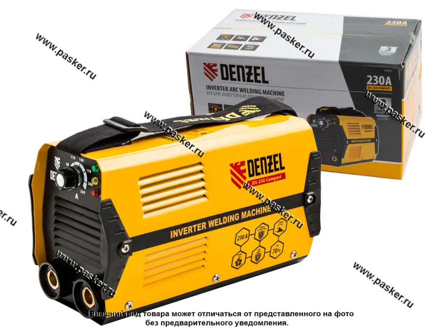 Сварочный аппарат инверторный 230А ПВ 70% диам.эл. 1,6-5мм DS-220 Compact Denzel 94374