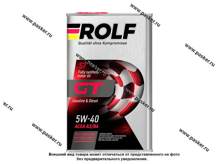 Масло ROLF  5W40 GT API SN/CF ACEA A3/B4 1л син 322437/322234