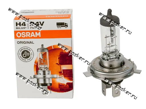 Лампа галоген 24V H4 75/70W P43t OSRAM 64196