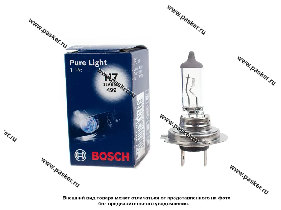 Лампа галоген 12V H7 55W PX26d BOSCH Pure light 071