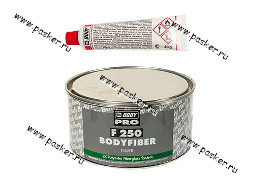 Шпатлевка HB BODY FIBER GLASS F250 стекловолокно 1500гр с отвердителем