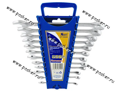 Ключи комбинированные 12 предметов 6-19 KRAFT 700590