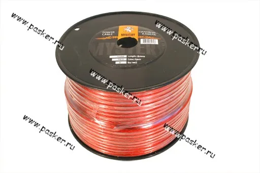 Провод силовой 2х9мм 8AWG красный MYSTERY MPC-08R