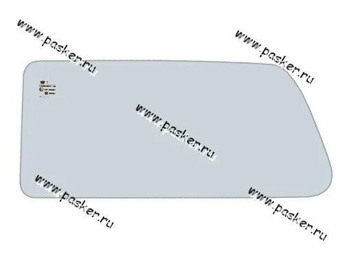Стекло боковины 2121 КМК GLASS 816х379 VAZS0062