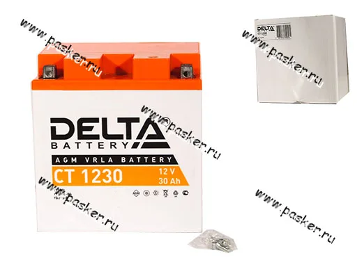 Аккумулятор DELTA CT 30Ач 1230 166x126x175 обр/п с/эл YTX30L YTX30L-BS YB30L-B
