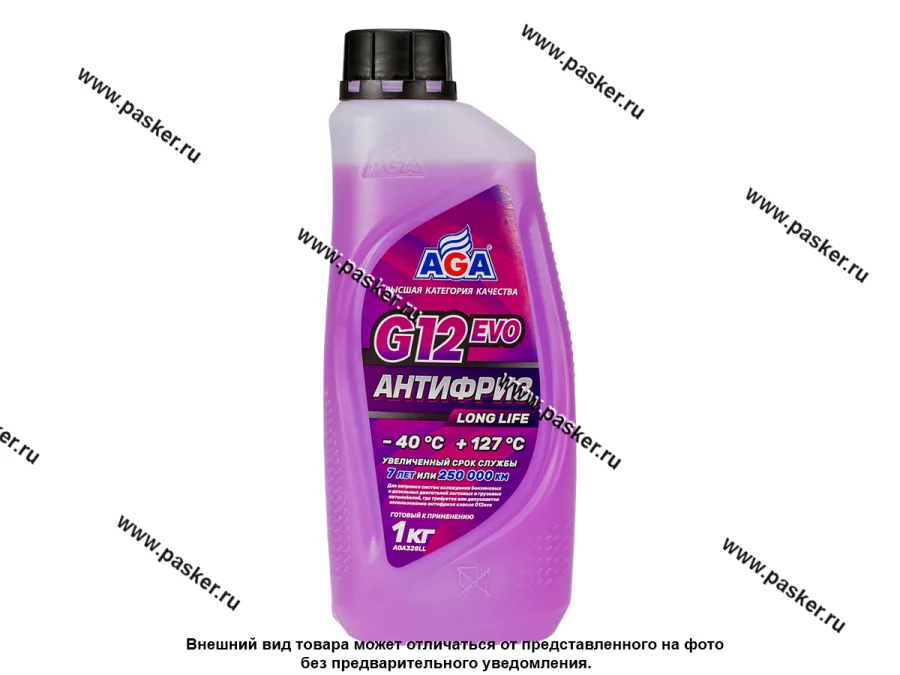 Антифриз AGA-42 G12 evo AGA328LL 1кг фиолетовый