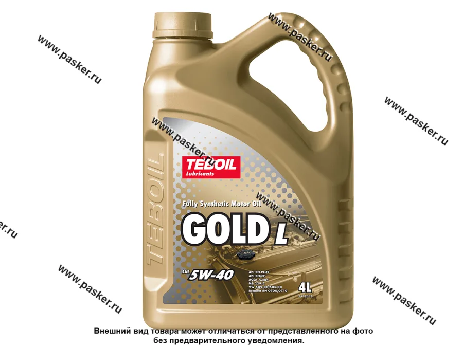 Масло TEBOIL  5W40 Gold L API SN/CF ACEA A3/B4 4л син