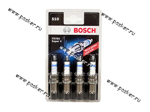 Свечи BOSCH SUPER-4 2110 и мод. FR78X0 16кл инжектор 4-х электродные 802