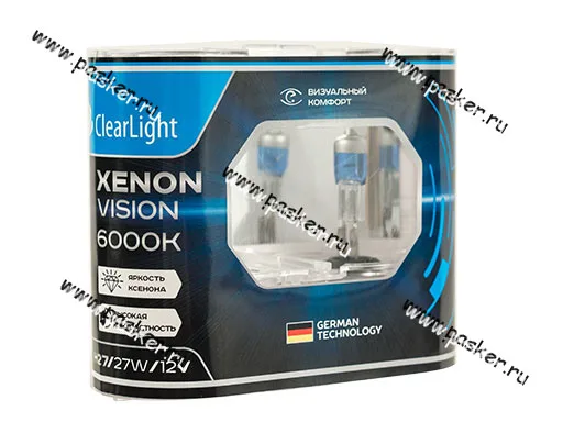 Лампа галоген 12V H27 27W PG13 (880) ClearLight XenonVision MLH27XV 6000К