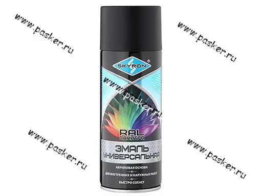 Краска Черная матовая SKYRON RAL 9005 SR-10905 520мл аэрозольная