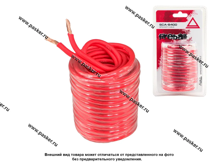 Провод акустический 2х4мм 12AWG 5м красный AURA SCA-B400