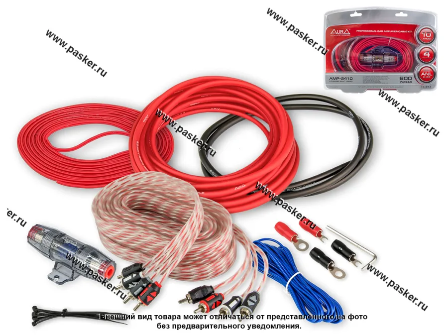 АУДИО Комплект для подключения 4х канального усилителя 10AWG (6мм2) AURA AMP-2410