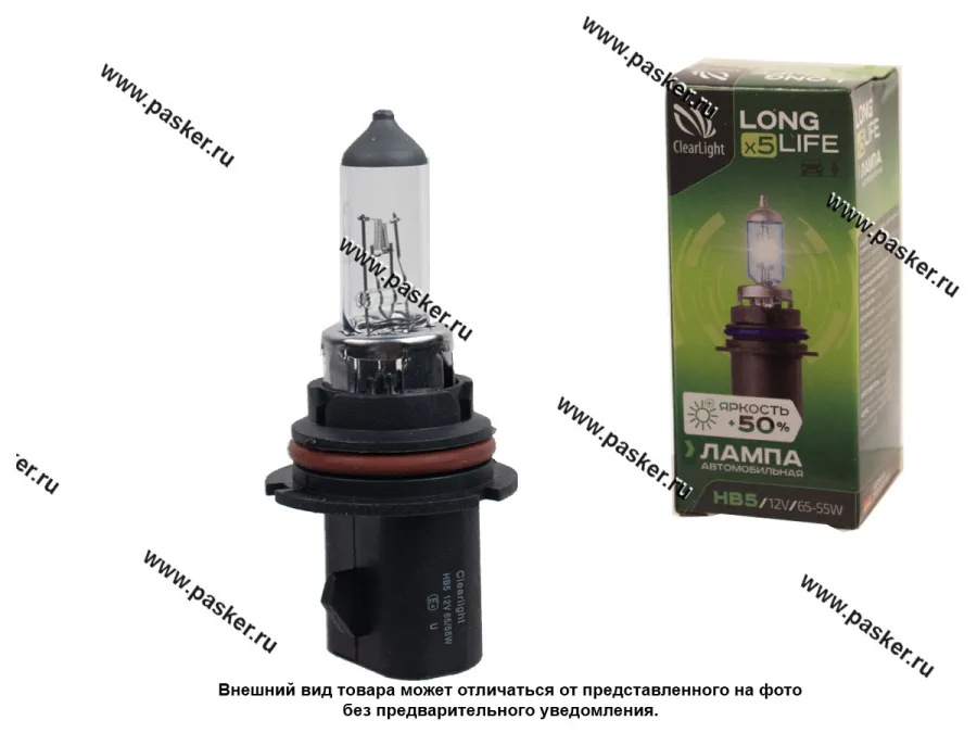 Лампа галоген 12V HB5 65/55W PX29t ClearLight LongLife +50%