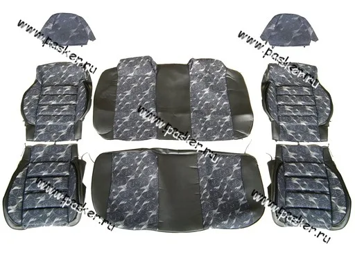 Чехлы Daewoo Nexia до 2008г жаккард/кожзам задняя спинка целая