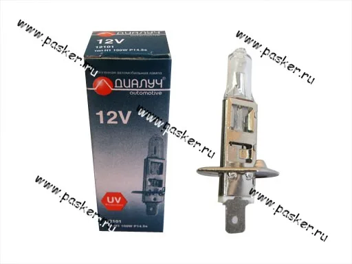Лампа галоген 12V H1 100W P14.5s ДиаЛуч [упаковка 10 шт.]