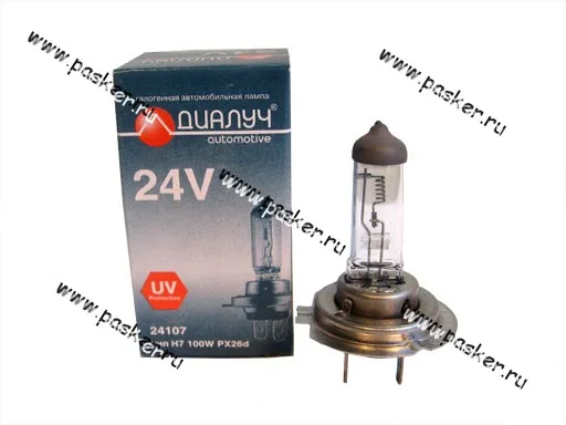 Лампа галоген 24V H7 100W PX26d ДиаЛуч [упаковка 10 шт.]
