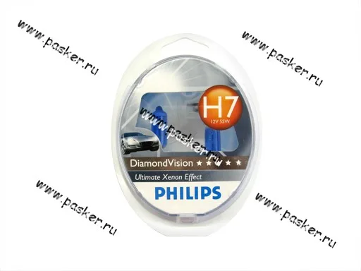 Лампа галоген 12V H7 55W PX26d Philips DiamondVision 12972DVS2