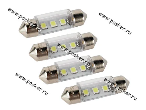 Лампа светодиод 12V5W SV8.5-8 Nord YADA 3LED белая