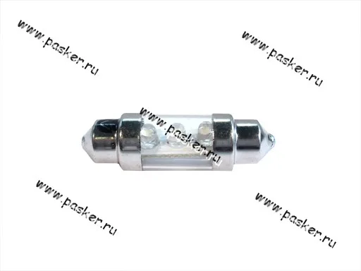 Лампа светодиод 24V5W SV8.5-8 ДиаЛуч 3SMD белая [упаковка 4 шт.]