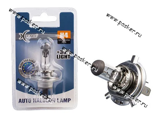 Лампа галоген 12V H4 60/55W P43t Xenite Standart +30% яркости