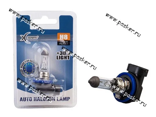 Лампа галоген 12V H8 35W PGJ19-1 Xenite Standart +30% яркости
