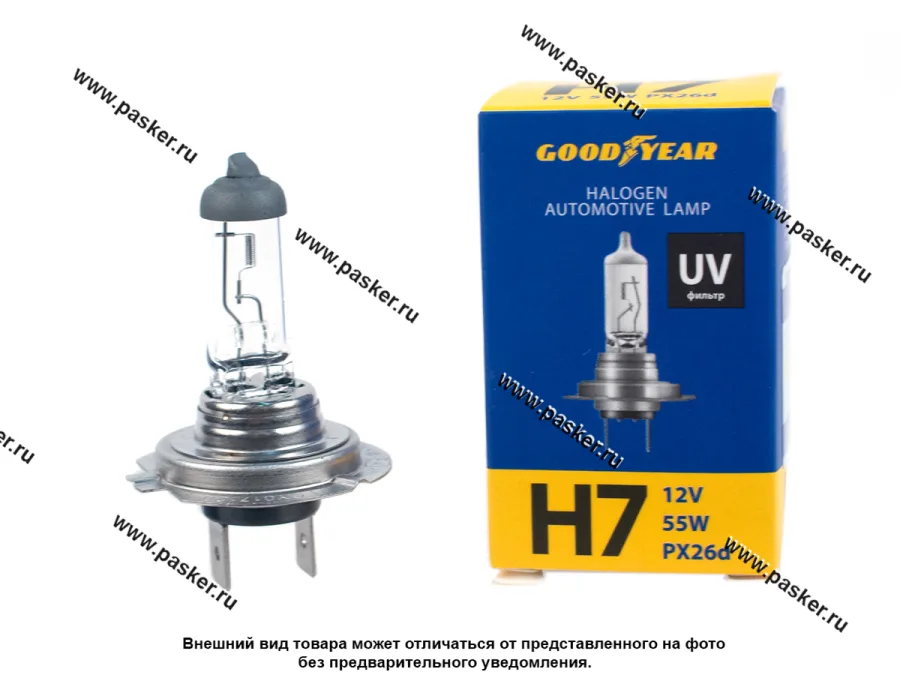 Лампа галоген 12V H7 55W PX26d Goodyear GY017120