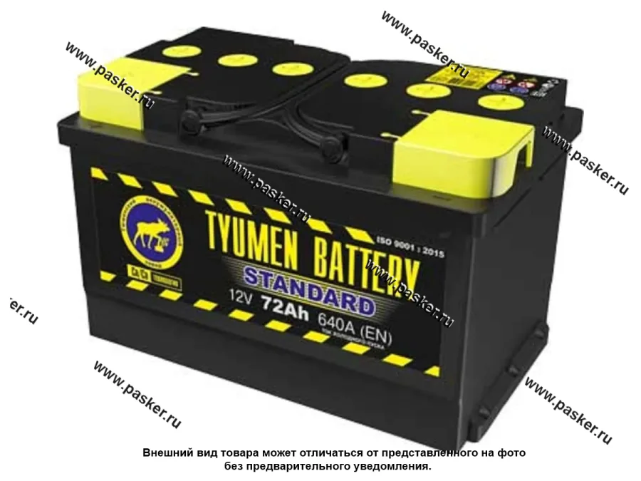 Аккумулятор Тюмень STANDARD 72Ач EN640 278х175х175 обр/п низкий