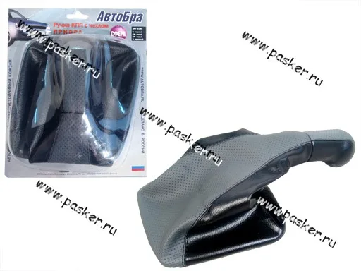 Ручка КПП 2170 Priora Сфера кожзам+чехол АвтоБра серая