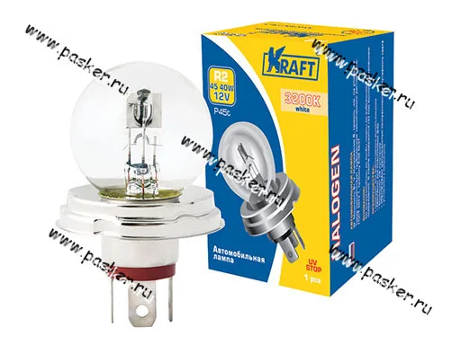Лампа 12V45/40W P45t KRAFT 700027 [упаковка 10 шт.]