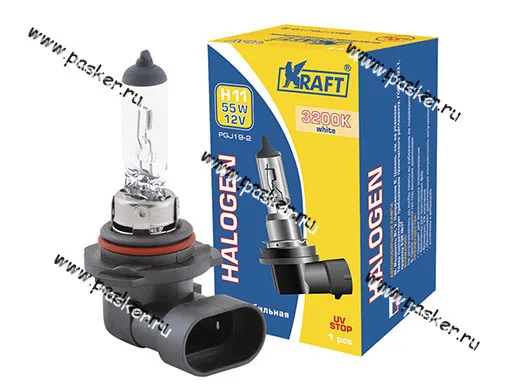 Лампа галоген 12V H11 55W PGJ19-2 KRAFT 700020