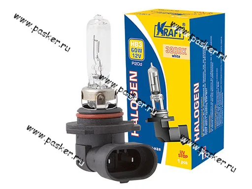 Лампа галоген 12V HB3 60W P20d KRAFT 700024