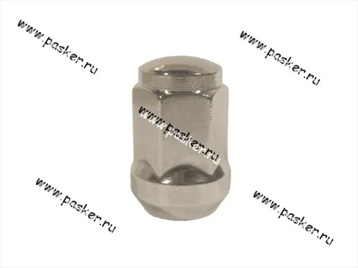 Гайка колесного болта М14x1,5x35 кл19конус закрытая хром л/д