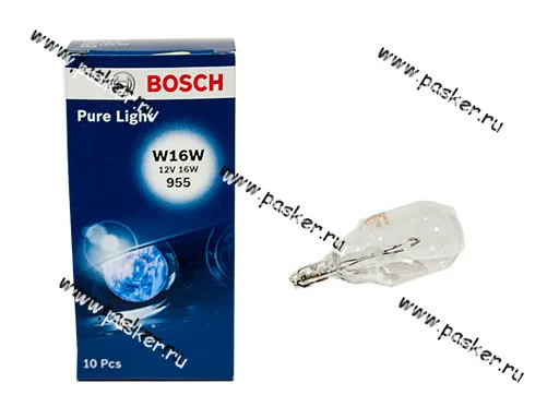 Лампа 12V16W W2.1x9.5d BOSCH 205 [упаковка 10 шт.]