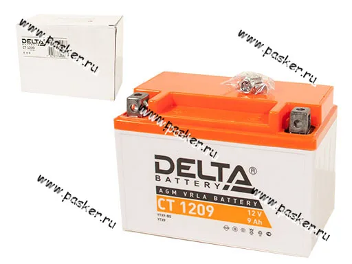 Аккумулятор DELTA CT 9Ач 1209 152x87x107 с/эл YTX9-BS