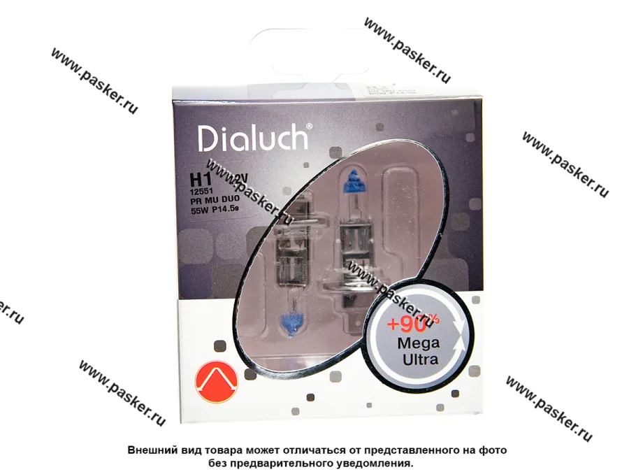 Лампа галоген 12V H1 55W P14.5s DiaLuch Prime Megalight Ultra +90%