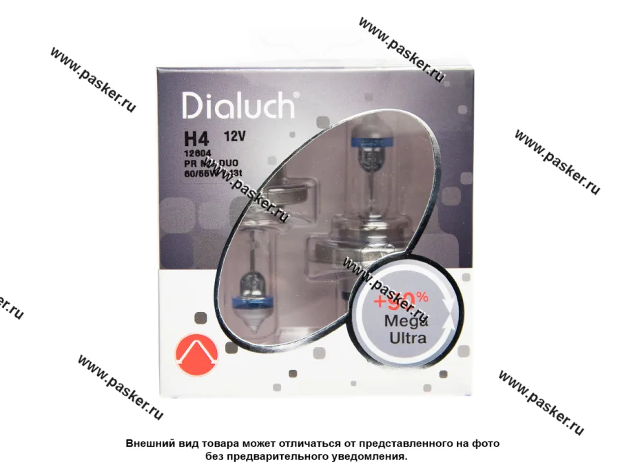 Лампа галоген 12V H4 60/55W P43t DiaLuch Prime Megalight Ultra +90%