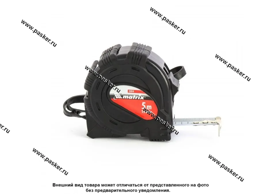 Рулетка Black 5м х 19мм обрезиненный корпус Matrix 31014