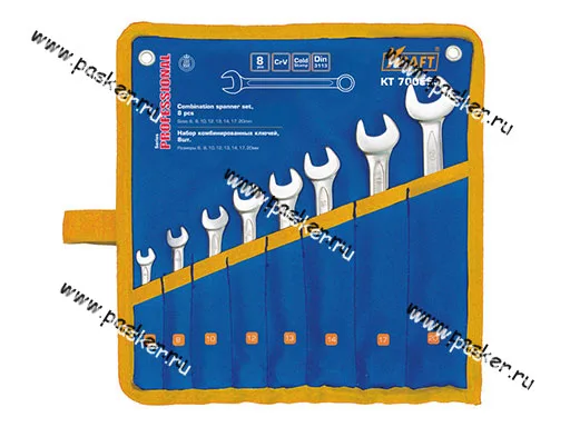 Ключи комбинированные  8 предметов 6-20 сумка KRAFT 700553