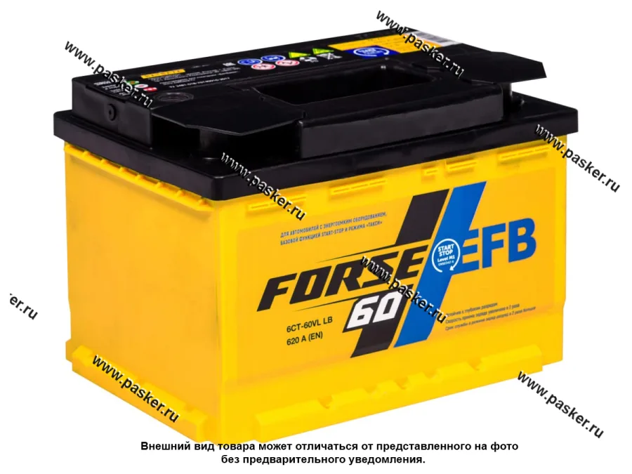 Аккумулятор FORSE EFB 60Ач VLR LB EN620 242х175х175 низкий обр/п