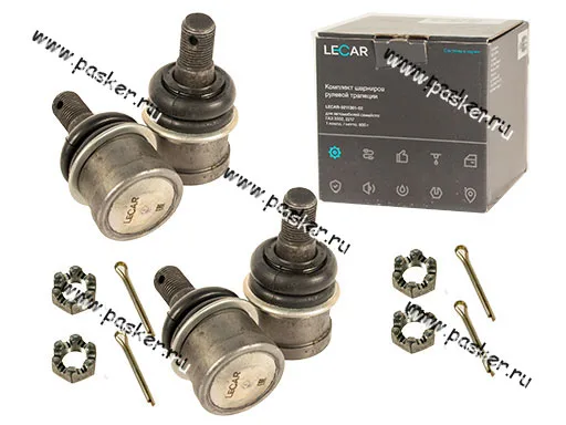 Шарнир рулевой Газель Соболь гайка и пыльник LECAR (4 шт.)