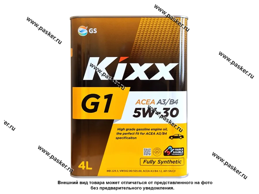 Масло KIXX  5W30 G1/GX9 Euro API SN/CF ACEA A3/B4 4л син L531044TE1/L531044TR1