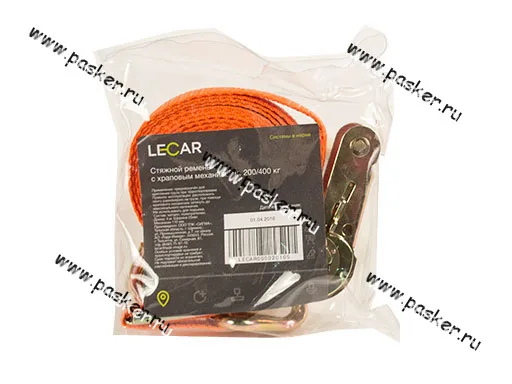 Крепеж груза Ремень стяжка  4м х 25мм 0,2/0,4т LECAR