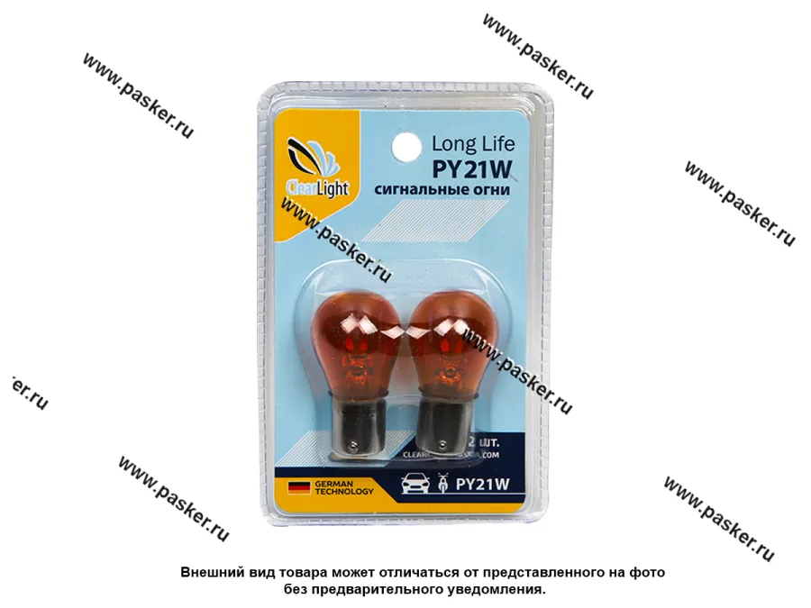 Лампа 12V21W BAU15s Clearlight CL-PY21W-12V 2B