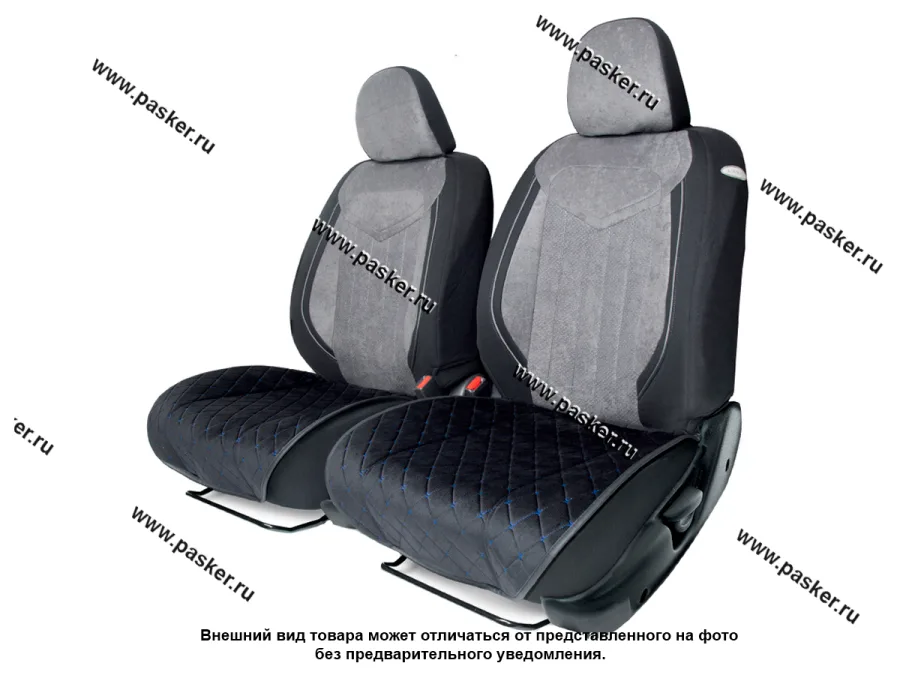 Накидка на сиденье AUTOPROFI ALC-0210 BK/BL алькантара черный/синий нижняя часть